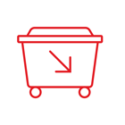 Gallon jug and cup red icon